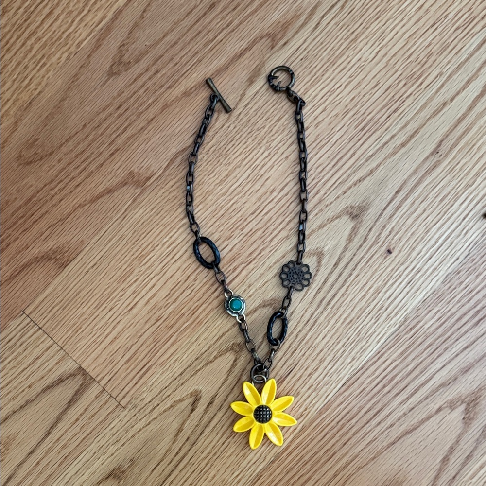 Lucky Brand Vintage Yellow Flower Pendant Necklace